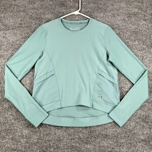 Under Armour Shirt Womens Small Green Long Sleeve Fitted Heat Gear Running